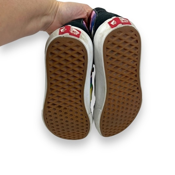 Vans Shoes Mens 4 Womens 5.5 Black Rainbow Stripe High Top Sk8 Reissue Sneakers - Picture 8 of 9